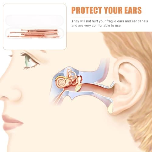GALPADA Rose Gold Stainless Steel Ear Pick Spiral Earwax Cleaner Spoon Kit for Ear Canal Hygiene Portable and Reusable Earwax Removal Tools for Family and Travel Use — view 6