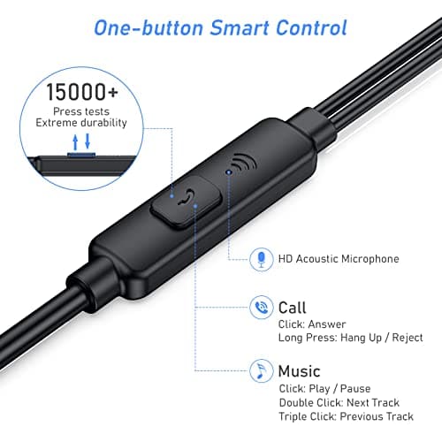 Blukar Earphones, In-Ear Headphones Earphones High Sensitivity Microphone — view 3