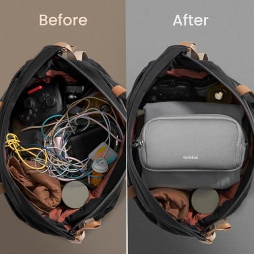 tomtoc Electronic Organizer Travel Case, Dual Compartment Tech Organization — view 5