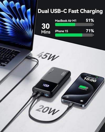 INIU Laptop Power Bank, Compact 20000mAh 65W Fast Charging Battery Pack — view 4