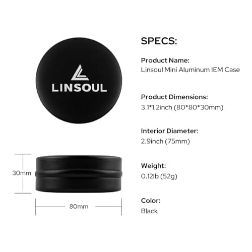 Linsoul Mini Portable Aluminum Storage Earphone Case, Water Resistant — view 3