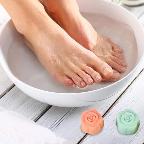 Foot Bath Bombs 12PCS/Set Natural Foot Soaking Salts with 4 Lavender Jasmine Rose Chamomile Aroma for Feet Callus Dry Cracked Stubborn Feet Odor Scents — view 2