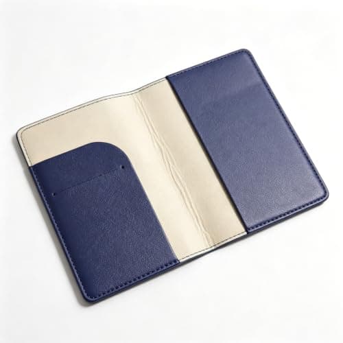 Pebipoo Passport Holder Travel Wallet,Boarding Pass and ID Card Leather Passport Wallet for Women and Men (Blue) — view 6