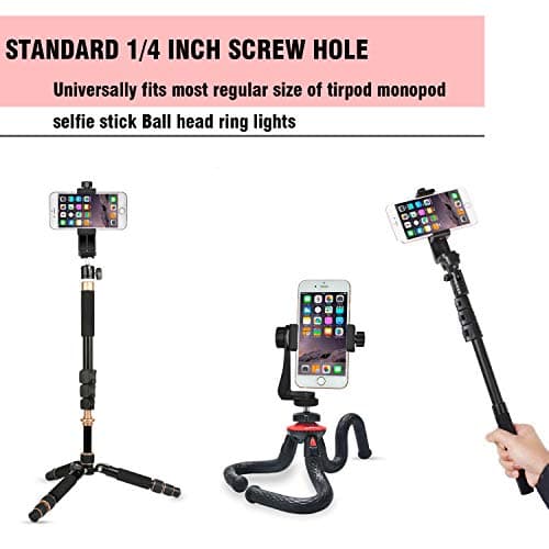Phone Tripod Mount Holder, Universal Smartphone Clamp Adapter — view 4