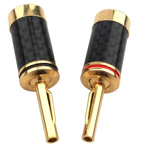 Aundhegrtt Copper Carbon Fiber Banana Plug HiFi for Amplifier Speaker Cable Connector 4pcs Audiophile Audio Adapter for Amplifier — view 5