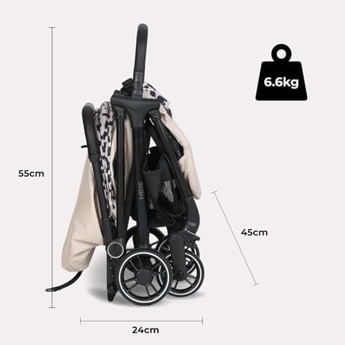 My Babiie MBX6 Autofold Stroller – from Birth to 4 Years (22kg), Foldable & Compact, Lightweight, Travel Buggy for Toddlers, Pushchair Includes Rain Cover - Fawn Leopard — view 4
