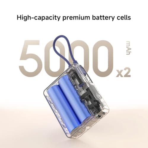 Xiaomi 33W Power Bank 10000mAh, Built-in USB C Cable, Fast Charging, Tan — view 4