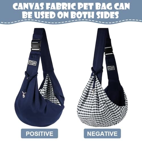 Adiwo Dog Carrier Bag Dog Sling, Reversible Hands-free Puppy Carrier for Small & Medium Dog Cat, Soft Breathable Dog Carrier Slings, Adjustable Shoulder Strap Pet Bag For Outdoor Walking Travel — view 4