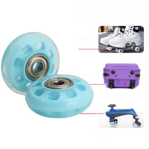 Luggage Wheels Replacement 50mm Suitcase Casters PU Silent Rollers for Trolley Repair 4pcs Grey(pink) — view 6