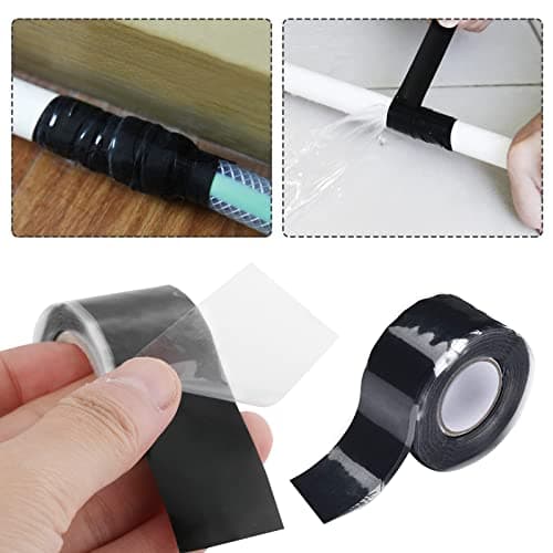 2Pcs Multi-purpose Repair Sealing Insulation Tape Silicone Waterproof Tape Rubber Tape Pipe Water Hose Leakage Sealing for Emergency Pipe Plumbing Repair Electrical Wire Wrap Water Hose Leak — view 6