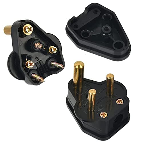 10 Pack 5 Amp Round Pin Plugs 3 Pin 5A Plug Round Pin Plugs Adaptor Household Lamp Plug Lighting Plugs for Home Lights, Lamp(Black) — view 5