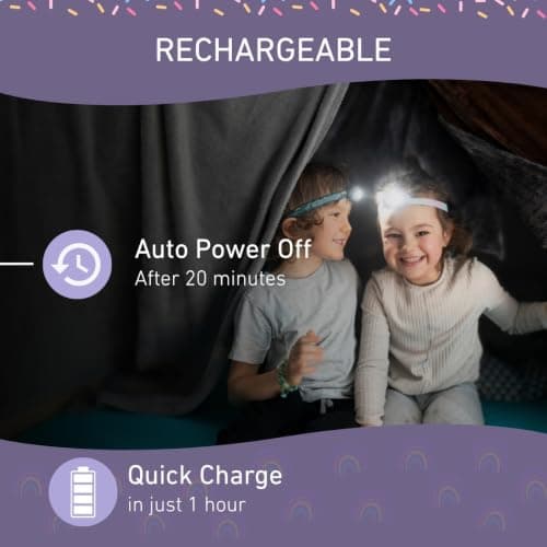 Ledlenser KIDLED4R Kids Rechargeable Head Torch, Lightweight - Purple — view 6