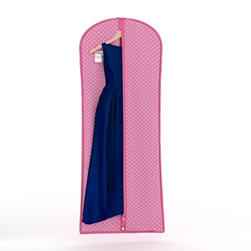 Hangerworld 60 Inch Pink Polka Dot Breathable Zipped Garment Dress Cover Bag Protector — view 3