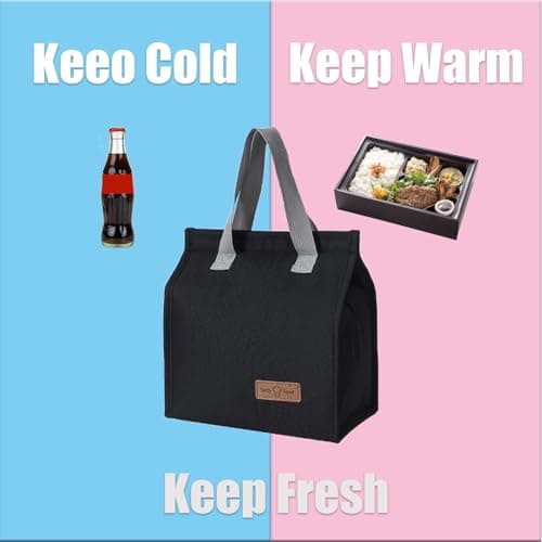 hzkais Reusable Cooler Bag, Insulated Picnic Lunch Bag, Lunch Bag Tote, Portable Cool Bags for Work Outdoor School Travel, Insulated Lunch Box Soft Cooler Cooling Tote for Adult Men Women(Grey) — view 3