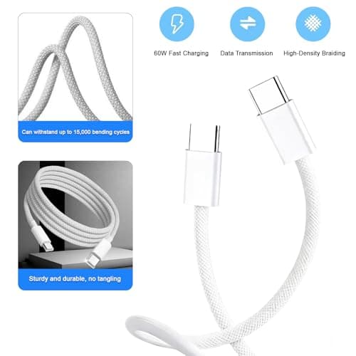 Wemoralix USB C to USB C Cable 60W 2M, 4Pack Type C Charger Cable for Fast Charging Compatible with Smartphones, Fast Charger USB C Charging Lead — view 4