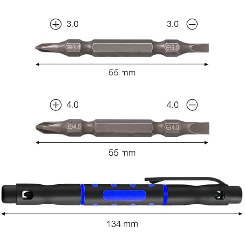 2 Pieces Pocket Screwdriver 4 in 1 Portable Screwdriver Multi-Tool Pen Doubled Ended for Assorted Works and Repairs — view 3