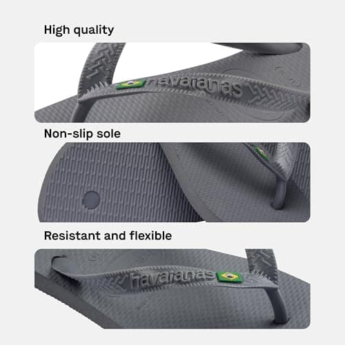 Havaianas Top Brasil Unisex Adults Flip Flop, Steel Grey,11/12 UK — view 4