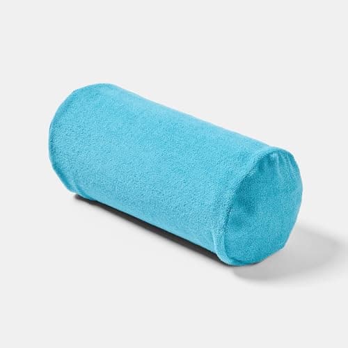 OHS Sea Blue Inflatable Pillow, Sun Lounger Cushion Lightweight Compact Bolster Cushion with Microfibre Cover Neck Roll Pillows for Head & Back Support Outdoor Cushions for Travel Beach Accessories — view 5