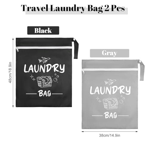 saerryor Travel Laundry Bag,19"x15" Portable Large Laundry Bags with Zipper,Dirty Clothes Bags Perfect for Home,Travel,Holiday,Camping,Caravan,Dormitory — view 2