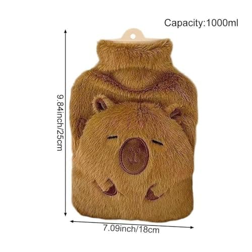 Heating Water Bottle - 1000Ml Capybara Shape,Hot Water Bed Warmer - for School Travel Shoulder Legs Neck Camping Back Hand Men Women Kids — view 5