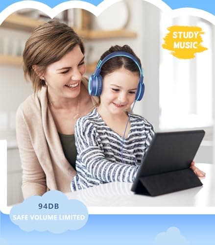 Bywulanda Upgrade USB Type C Kids Headphone for School, 94dB Safe Volume Limited, HD Stereo Sound, Foldable Lightweight On-Ear Headphones for Boys/Girls/Students/Tablet/Travel — view 4