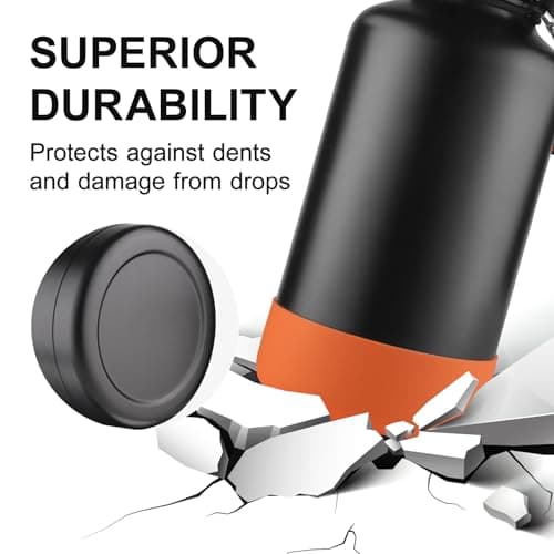 Sivaphe Stainless Steel Water Bottle 2 Litre, Vacuum Insulated Flask with Protective Sleeve, 64oz Large Bottles with Spout Lid for Outdoor, Sports(Black) — view 5