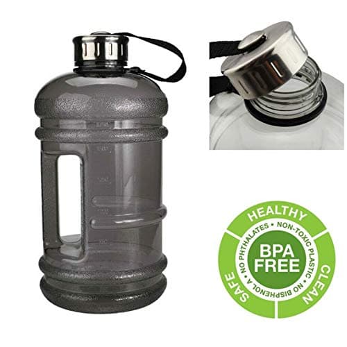 ADEPTNA Large 2.2 Litre Sports and Gym Water Bottle - BPA Free - Ideal for work and the gym (BLACK) — view 2