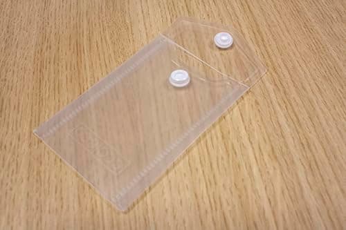 eco-eco Mini 95% Recycled Clear Transparent Portrait Press Stud Popper Wallet, Plastic Folders 74x105mm (Pack of 10), 200mic, eco206x2 — view 3