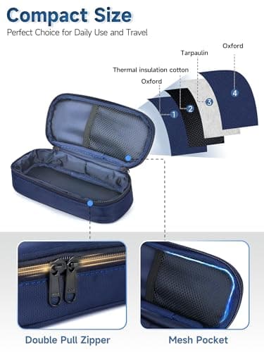 YOUSHARES Insulin Vials Cooler Travel Case - TSA Approved Medication Cool Bag with Ice Box, Insulated Diabetes Organiser Keep Medicine Cool for 10ml Peptides GLP-1 Vial, Diabetic Cold Storage Pouch — view 6