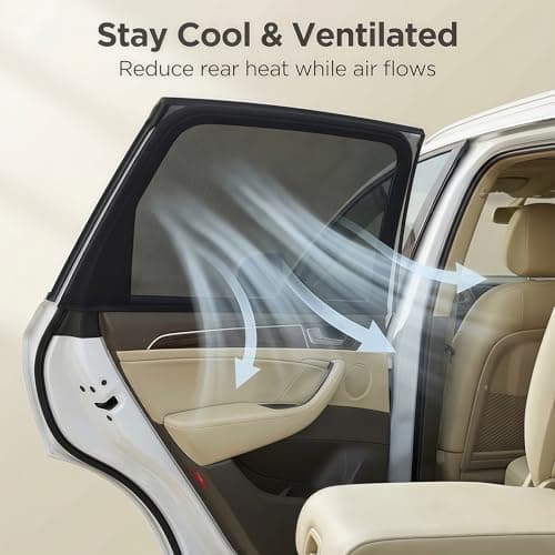 Car Rear Side Window Sun Shades 2 Pack, Universal Baby UV Protection Mesh Blinds, Blocks 99% UV Rays, Easy Fit for SUV Saloon — view 6