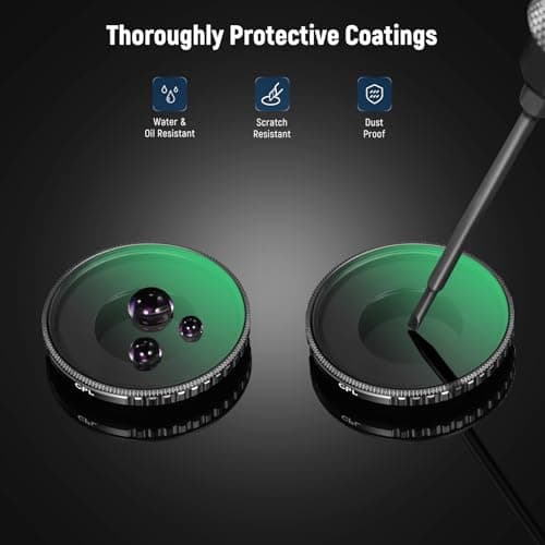 NEEWER Adjustable CPL Filter Compatible with DJI Osmo Action 5 Pro & Action 4, Screw On Circular Polarizing Lens Filter Multicoated HD Optical Glass Slim Frame Action Camera Accessories, FL-N49 — view 5