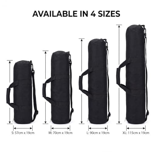 dekayaker Tripod Carrying Case Bag,22.4" x 7.5" Heavy Duty Nylon Padded Tripod Bag with Adjustable Shoulder Straps and Handles for Light Stand, Tripods, Monopods, Umbrellas, Softbox, Mic Stands,Black — view 3