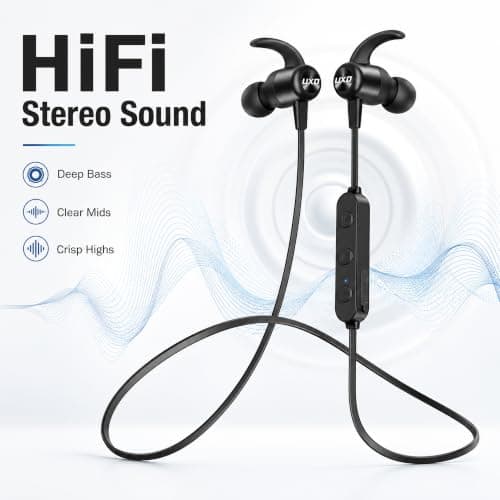 UXD Bluetooth Magnetic Neckband Earphones, 20H Playtime, Clear Call Mic, HiFi Sound, Liquid Silicone In-Ear Headphones with Volume Control for Running, Work & Travel — view 5