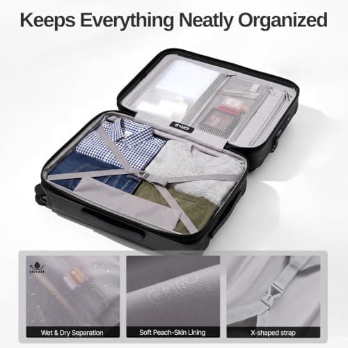 COOLIFE Cabin Suitcase with Laptop Compartment, Expandable Layer 56x40x25cm — view 6