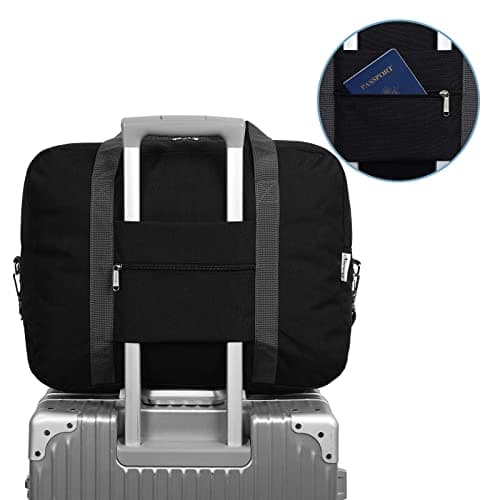 Narwey for Easyjet Cabin Bag 45x36x20 New Easyjet Underseat Foldable Travel Duffel Hospital Bag Holdall Tote Carry on Luggage Overnight Weekend Bags for Women and Men 30L(Black (with Shoulder Strap)) — view 6