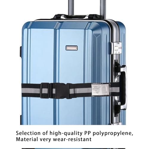 AYNKH 2 Pcs Luggage Straps with 10 Pcs Luggage Tags, Adjustable Heavy Duty Luggage Straps, Suitcase Straps, Personalised Luggage Belt Premium Accessory for Travel Bag Suitcase — view 3