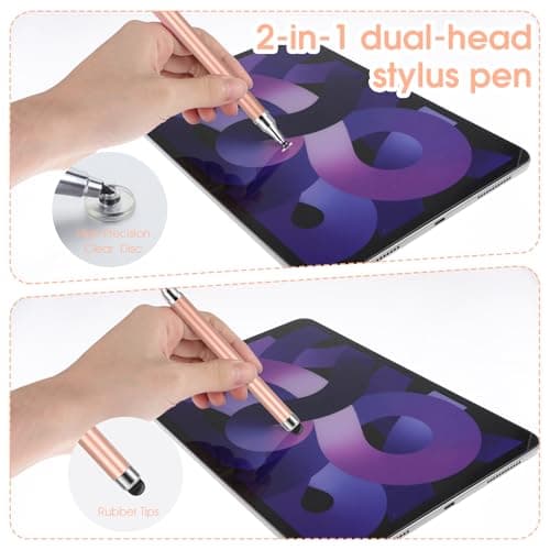 Oruola 3 Pack Tablet Stylus,2 in 1 Stylus Pens for Touch Screens,High Sensitivity Touch Screen Pen for Android,Tablets,Smartphones (Black,White,Rose Gold) — view 2
