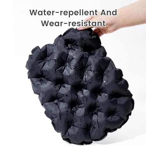NYEONHRT Airplane Travel Seat Cushion - Inflatable Waterproof Air Pad with Repair Kit and Storage Bag, Portable for Hiking Trekking Office Flights Car Stadium Seating (15.75"x11.82") Gray-1pack — view 4