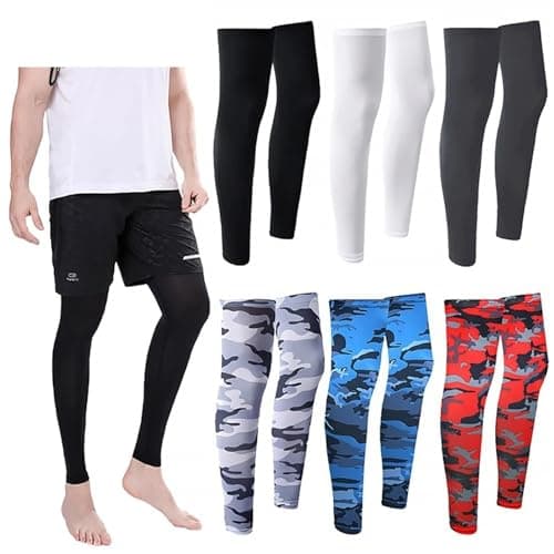 ADRLOPFE Compression Socks 1 Pair Summer Running Cycling Legs Sleeve Ice Silk Protection Compression Non-Slip Leg Warmer Cooling Sport Gear(Camo grey) — view 2
