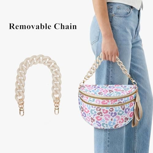 SDSFGX Leopard Bum Bag for Women Light Crossbody Bag Spacious Travel Waist Pack Fashion Animal Print Boho Shoulder Purse — view 2