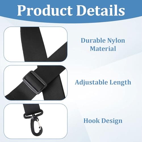 Bag Strap, Adjustable Universal Replacement Shoulder Bag Straps with Dual Clasps Comfortable Wide Crossbody Strap Laptop Camera Handbag Luggage Travel Sports Fitness Crossbody Bags Briefcase — view 3