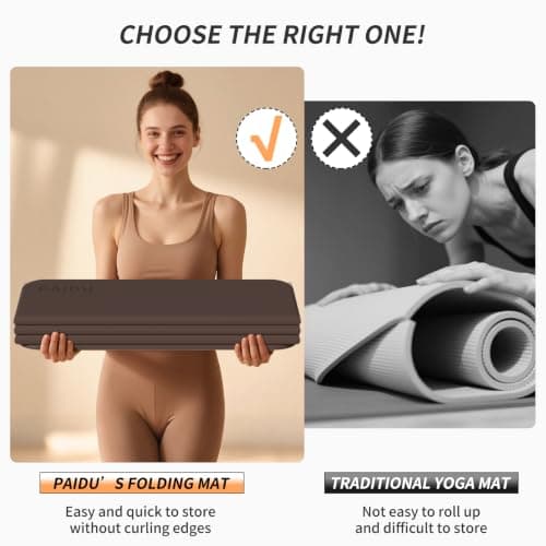 PAIDU Foldable Yoga Mat 10MM Thick SGS Certified TPE 190x66cm Portable — view 6