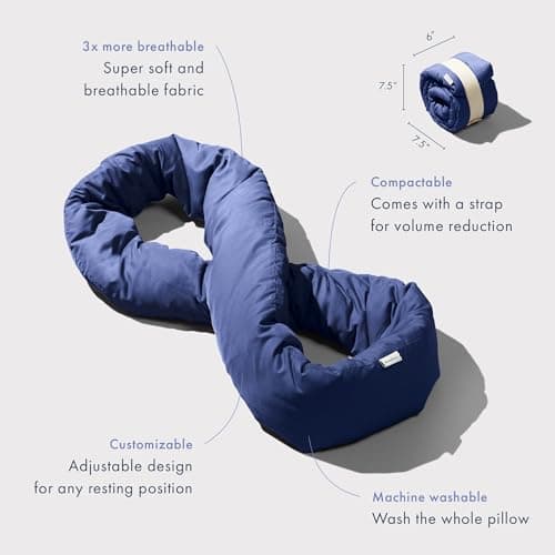 Huzi Infinity Pillow - Travel Neck Pillow - Versatile Soft 360 Support Scarf - Machine Washable - Home Travel Flight Road Trips (Navy) — view 3