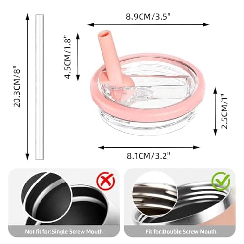 Stanley Lid Replacement 2 Pack 40 oz with Leak Proof and Flip Straw Lid, Cup Accessories, Perfect for Travel, Fitness, and Daily Use (Pink and Pink) — view 2