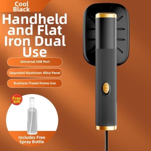 Portable Travel Steamer Compact Handheld Fabric Iron Quick Heating Wrinkle Remover for Clothes Curtains 21.6cm Black(2) — view 2