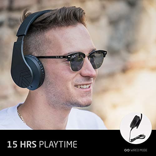 PowerLocus Bluetooth Over-Ear Headphones, Wireless Stereo Foldable Headphones Wireless and Wired Headsets with Built-in Mic, Micro SD/TF, FM for iPhone/Samsung/iPad/PC - Black — view 6