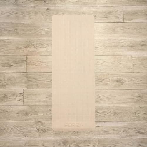 FORZA PVC Yoga Mat Non-Slip Exercise Mat – Lightweight Textured Foam Mat for Yoga, Pilates, Stretching & Home Workouts – Durable Mat for Gym (Beige, Pack of 1, Without Carry Strap) — view 6