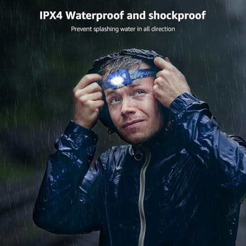 Lepro Head Torch Rechargeable, 2 Pack 2000L LED Headlamp 30Hrs Runtime — view 6