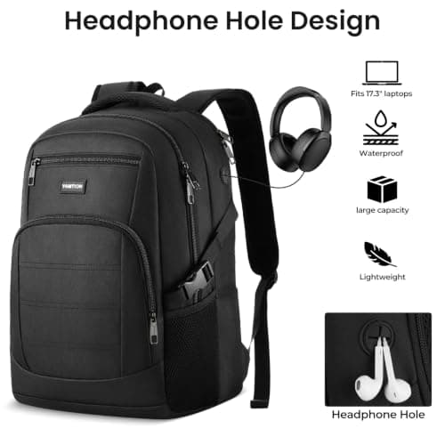 YAMTION School Bag, Laptop Backpack, Rucksack for Men, Backpack Mens, Laptop Rucksack for Men Women School College Business, Fits 15.6 Inch — view 3