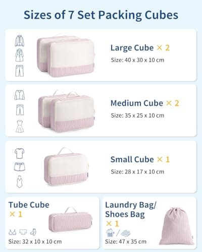 Narwey 7 Set Packing Cubes for Suitcases, Travel Organiser Bags for Luggage — view 2